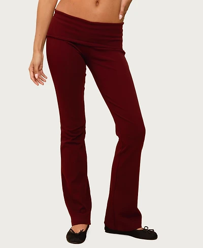 Edikted Women's Ivanne Foldover Flared Pants