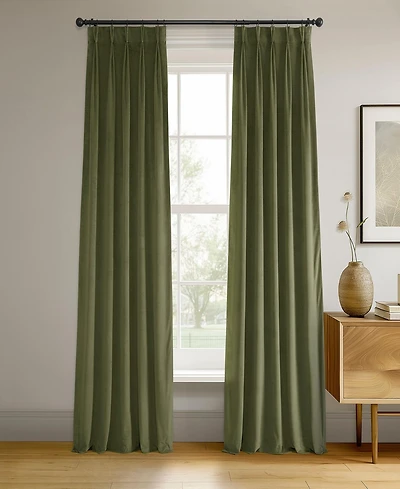 Half Price Drapes French Pleat Signature Velvet Blackout Curtain