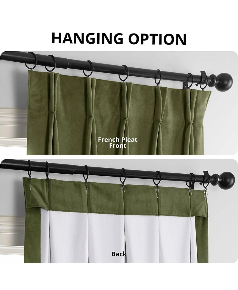 Half Price Drapes French Pleat Signature Velvet Blackout Curtain