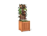 Slickblue Wooden Raised Garden Bed Planter with Trellis for Outdoors