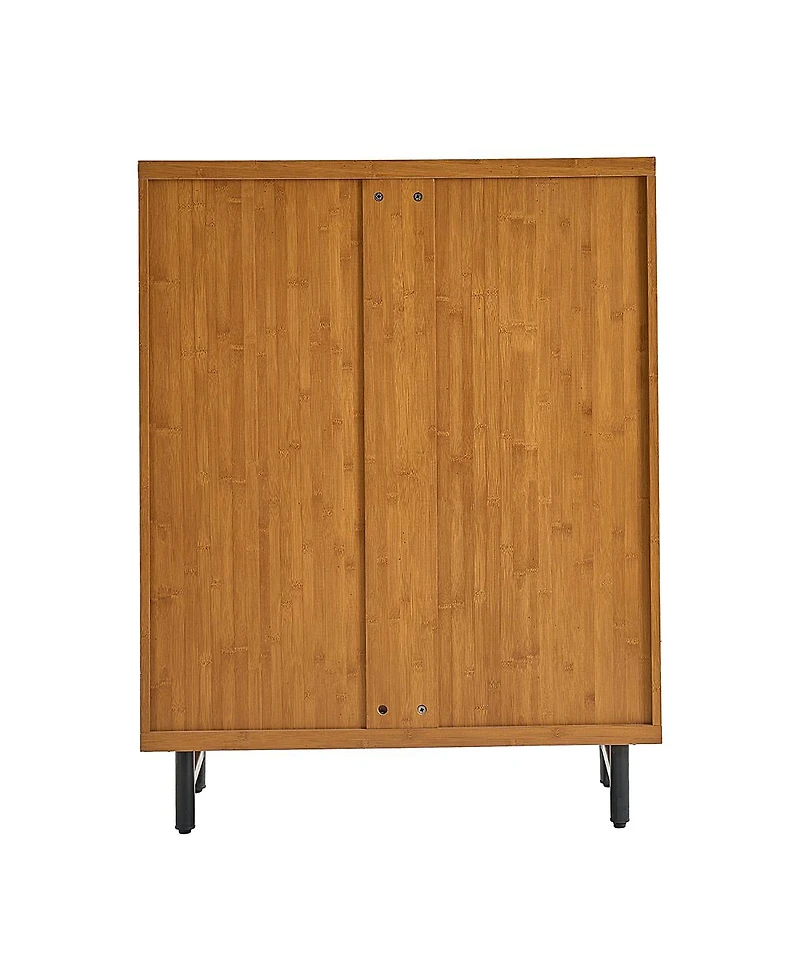 Streamdale Furniture Shoe Cabinet with Shutter Doors, 6-Tier Entryway Wooden Modern Rack Organizer, Walnut