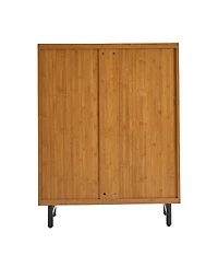 Streamdale Furniture Shoe Cabinet with Shutter Doors, 6-Tier Entryway Wooden Modern Rack Organizer, Walnut