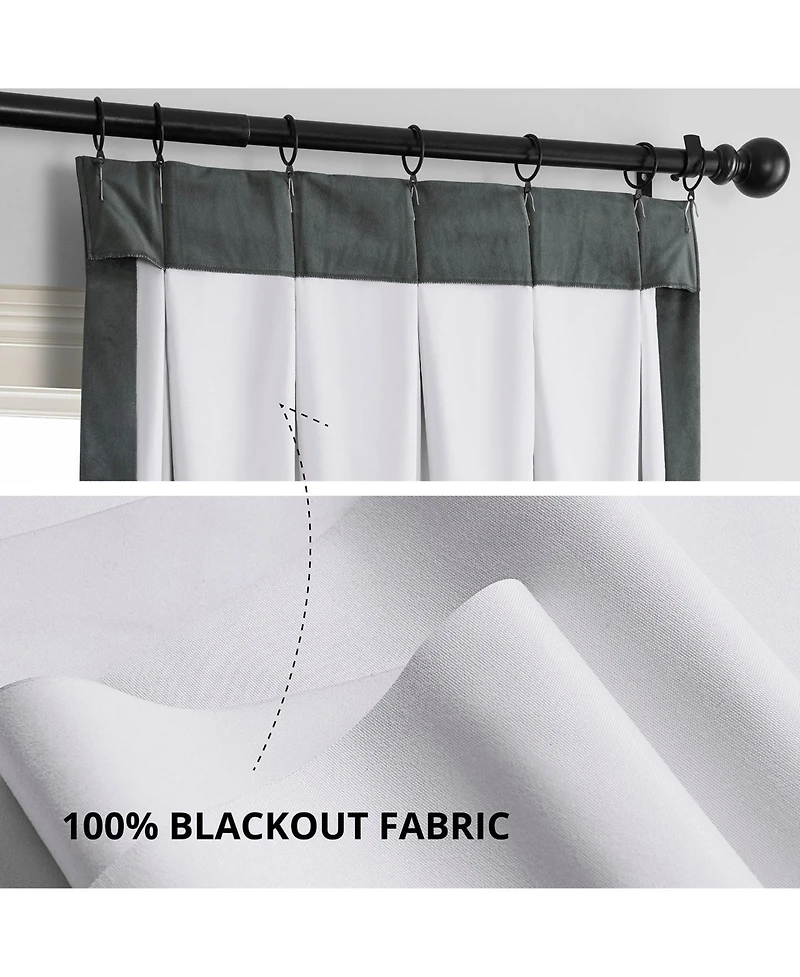Half Price Drapes French Pleat Signature Velvet Blackout Curtain