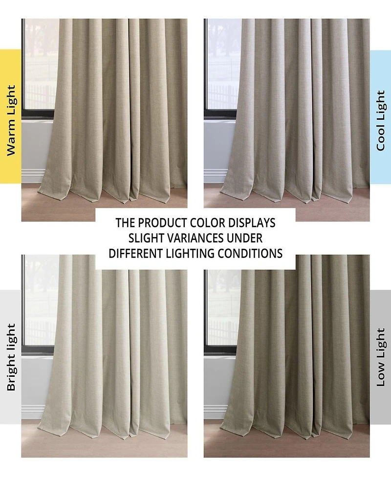 Half Price Drapes French Pleat Performance Linen Hotel Blackout Curtain