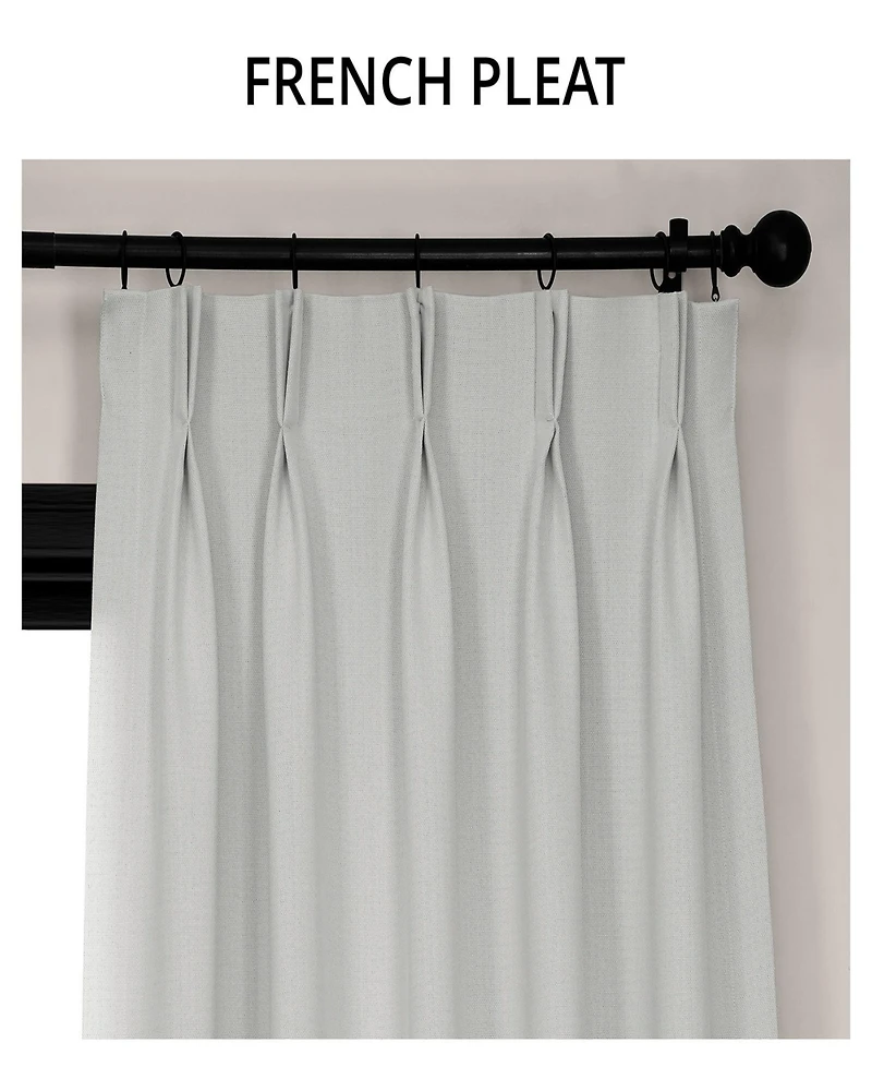 Half Price Drapes French Pleat Textured Faux Linen Room Darkening Curtain