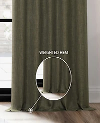 Half Price Drapes French Pleat Textured Faux Linen Room Darkening Curtain