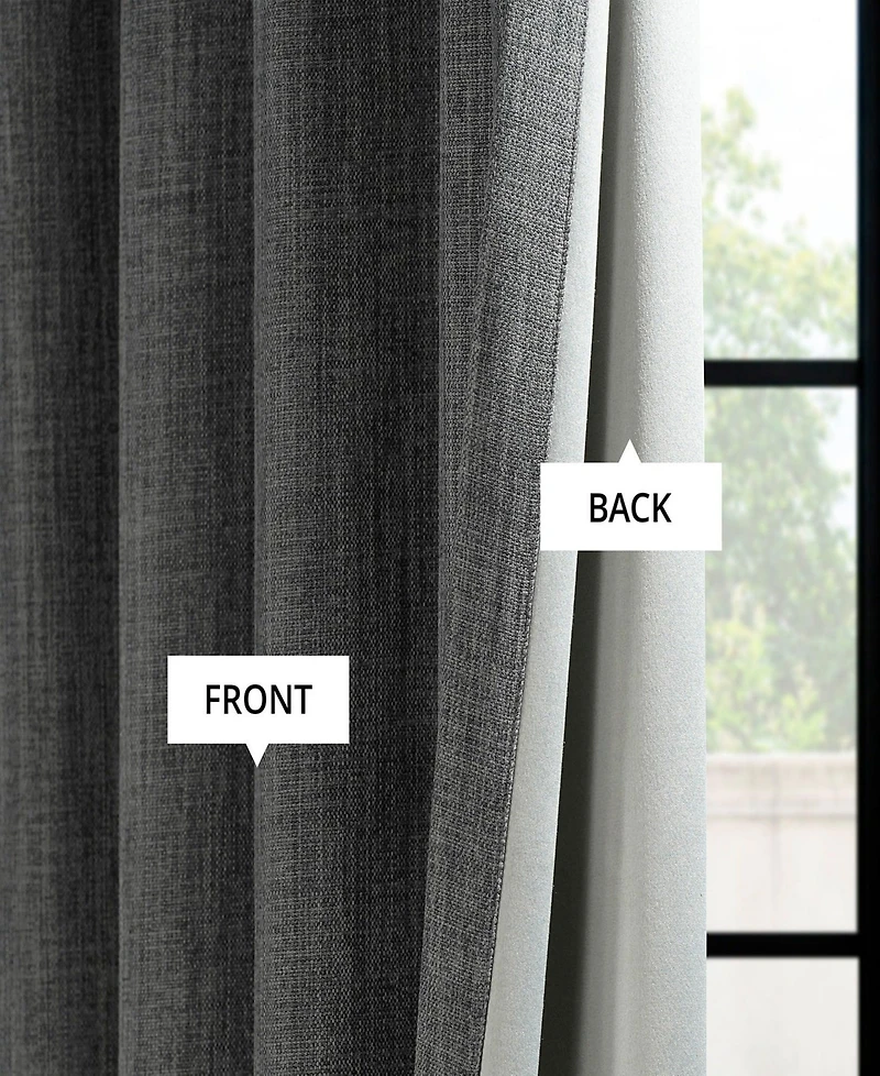 Half Price Drapes French Pleat Textured Faux Linen Room Darkening Curtain