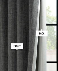 Half Price Drapes French Pleat Textured Faux Linen Room Darkening Curtain