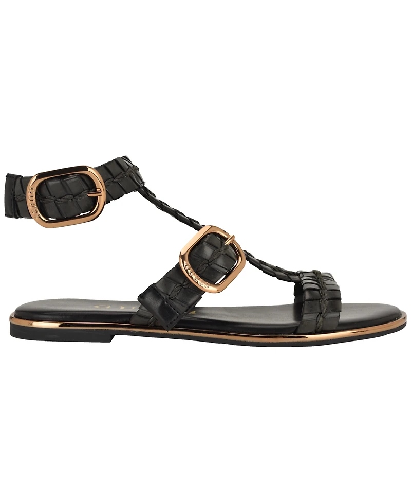 Guess Women's Lylnet Woven Gladiator Flat Sandals
