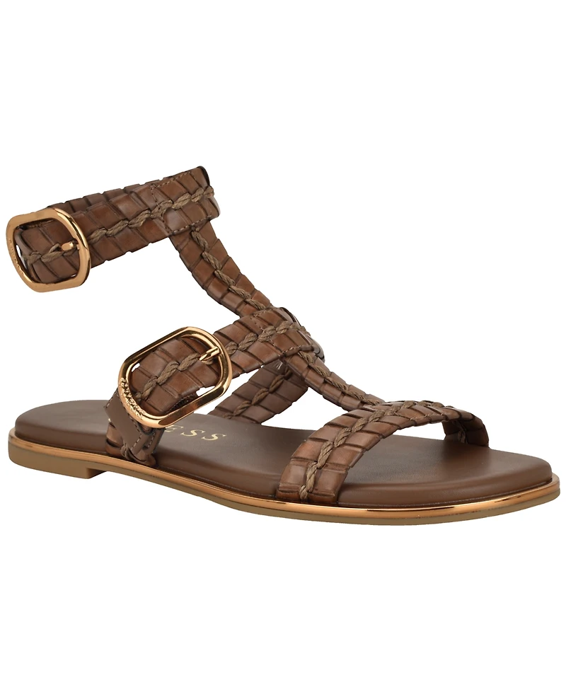 Guess Women's Lylnet Woven Gladiator Flat Sandals