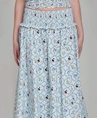 Avec Les Filles Women's Printed Pull-On Maxi Skirt