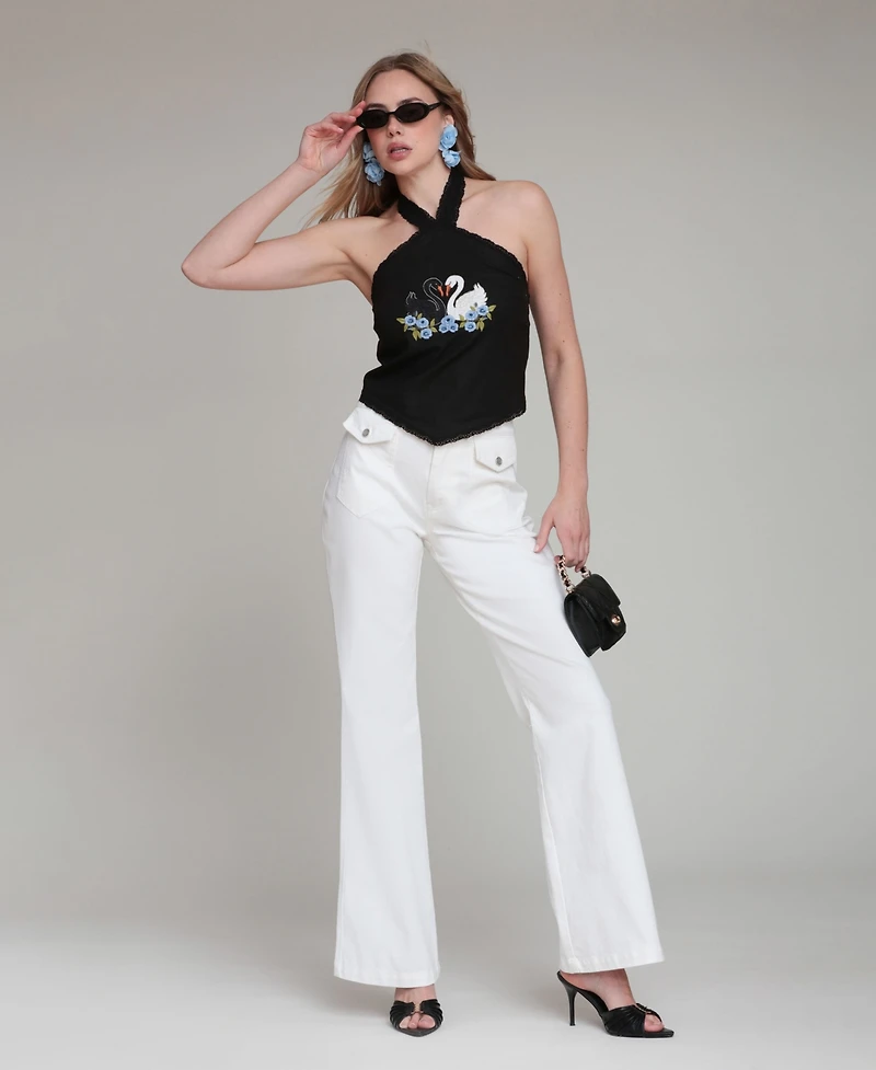 Avec Les Filles Women's High-Rise Wide-Leg Jeans