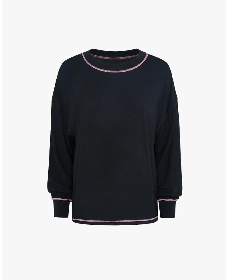 WeWoreWhat Women's Boxy Long Sleeve Sleep Tee