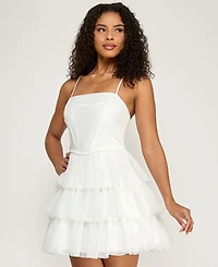 Seni & Cade Junior's Tulle Pleated Tiered Dress