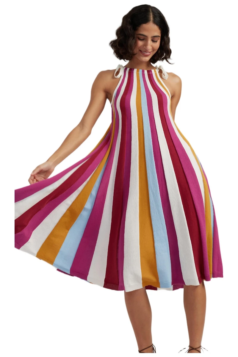 Chinti & Parker Women's Cotton Rainbow Swing Dress