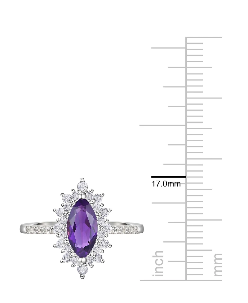 Macy's 3-Pc. Amethyst (3 ct. t.w.) & Lab Grown White Sapphire (1-7/8 Ring, Earring Necklace Sterling Silver (also Other Gemstones)