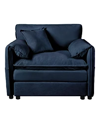 Boyel Living Oversized 41.73" Chenille Armchair with 1 Pillow, Modern Modular Reading Chair for Room or Bedroom, Deep-Seat Diy Sectional