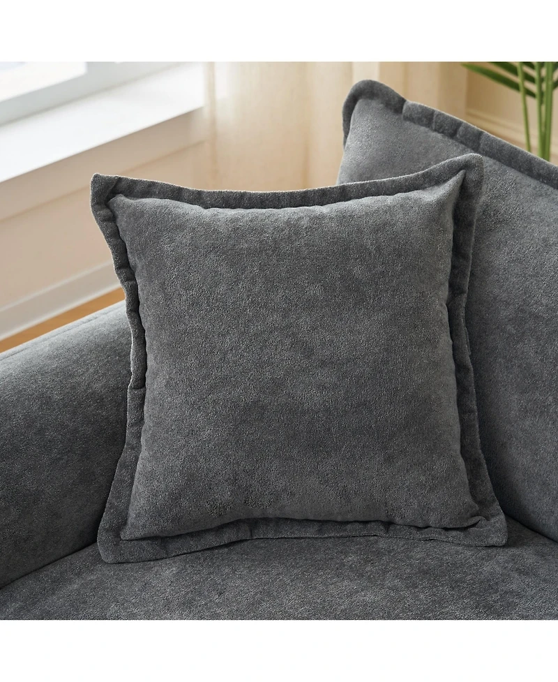 Boyel Living Oversized 41.73" Chenille Armchair with 1 Pillow, Modern Modular Reading Chair for Room or Bedroom, Deep-Seat Diy Sectional