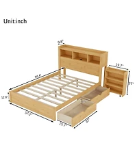 Streamdale Furniture Full Size Storage Bed with Led Headboard and Drawers