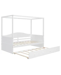 Streamdale Furniture Twin Size Canopy Day Bed with twin size Trundle