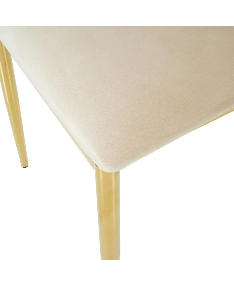 Streamdale Furniture Streamdale Beige Velvet Dining Chair with Gold Legs (Set of 2)