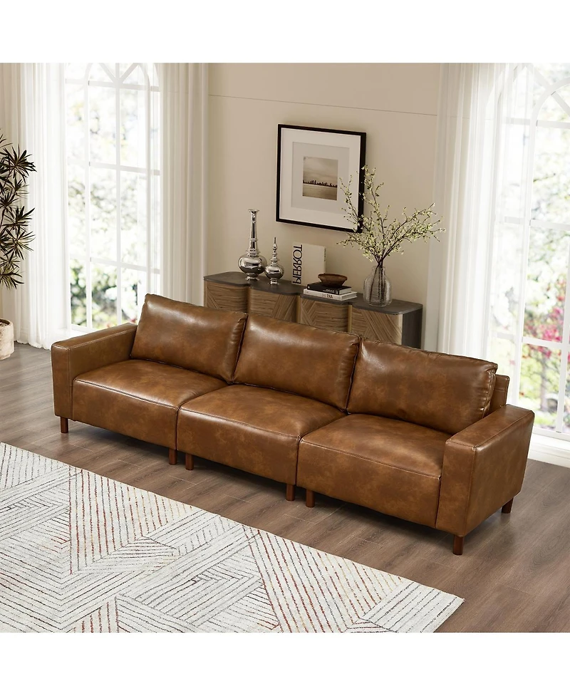Streamdale Furniture 112" Luxury Pu Leather Sofa