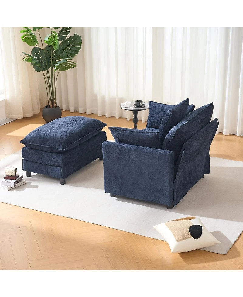 Streamdale Furniture Modern Accent Chair with Ottoman