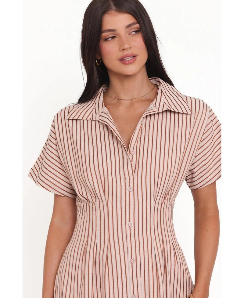 Petal and Pup Women's Eilis Short Sleeve Button Down Maxi Dress