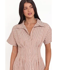 Petal and Pup Women's Eilis Short Sleeve Button Down Maxi Dress