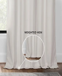 Half Price Drapes Porcelain White Grommet Signature Velvet Blackout Curtain