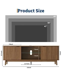 gaomon Tv Stand Entertainment Center with Storage Cabinets,Open Shelves & Power Outlets Media Tv Console Table for Up to 75" Tv