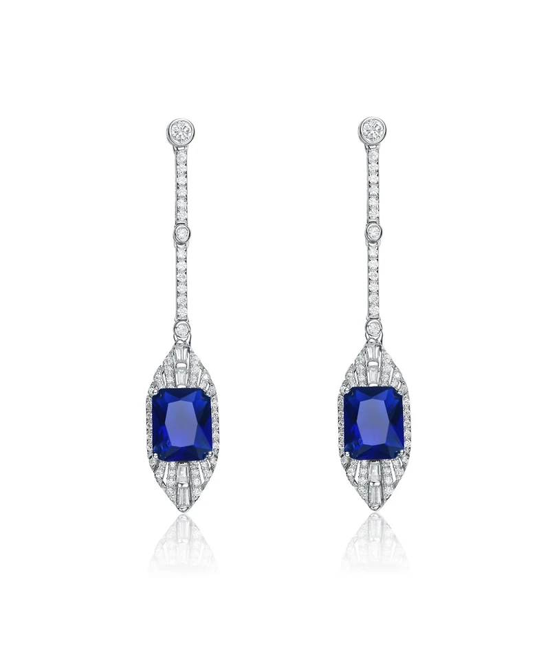 Dazzling Sterling Silver & White Gold-Plated Cubic Zirconia Drop Earrings