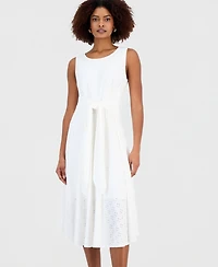 Robbie Bee Women's Tie-Front Sleeveless Midi Dress