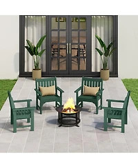 WestinTrends Outdoor Patio Hdpe Adirondack Dining Arm Chairs (Set of