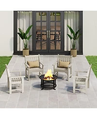 WestinTrends Outdoor Patio Hdpe Adirondack Dining Arm Chairs (Set of