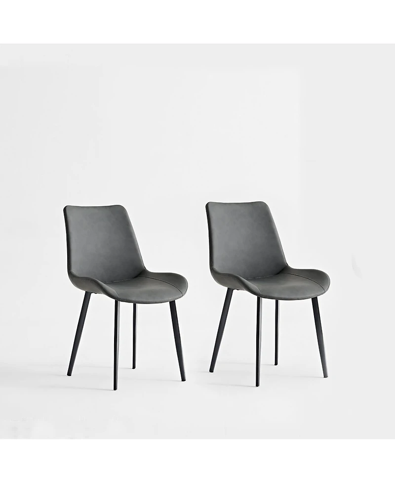 Boyel Living Pu Leather Dining Chairs Set of 2, Dining Chair with Iron Legs