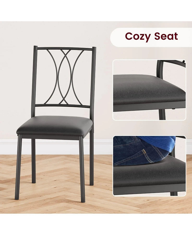 gaomon Dining Table Set for 4 with Chairs and 1 Retro Industrial Wooden Top Metal Legs Breakfast