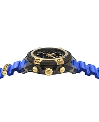 Versace Men's Icon Active Transparent Black Polycarbonate Strap Watch, 44mm