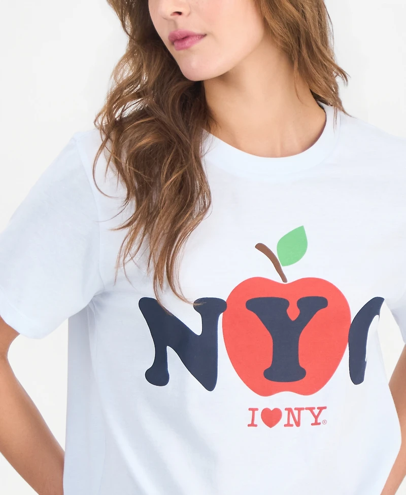 Grayson Threads, The Label Juniors' Nyc Apple Graphic Print Crewneck T-Shirt