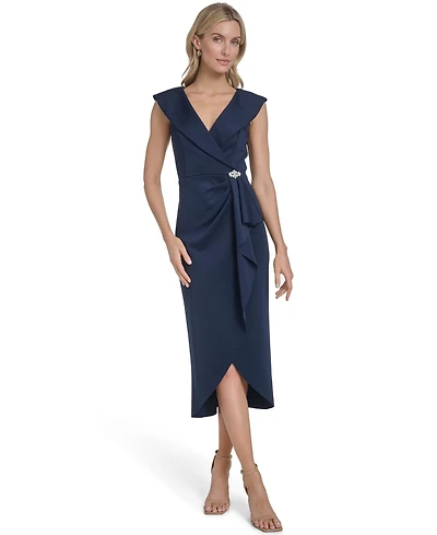 Jessica Howard Women's Sleeveless V-Neck Midi Dress