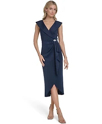 Jessica Howard Women's Sleeveless V-Neck Midi Dress
