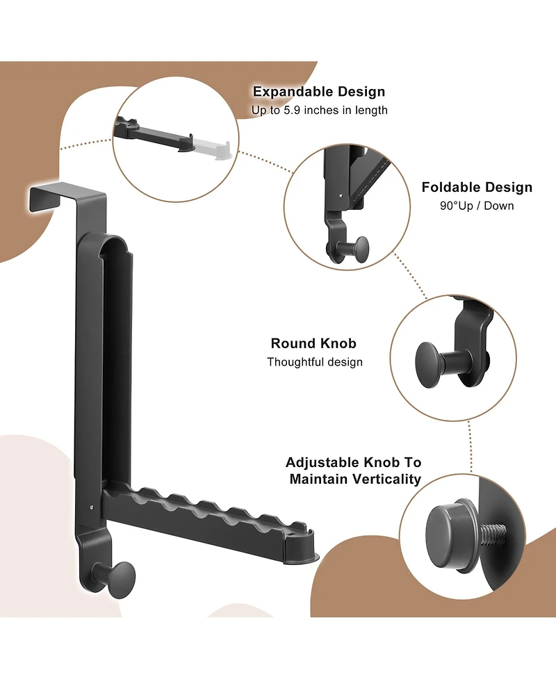 Sorbus 2 Pack Foldable Over Door Heavy-Duty Hanger - Space Saving Organizer, No Tool Assembly