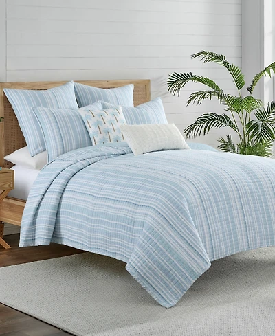 Levtex Home Boracay Stripe Muslin Textured 3-Pc. Quilt Set, King