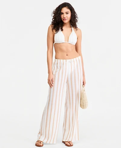 Dotti Women's Striped Swim Cover-Up Pants