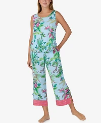 Sanctuary Women's Sleeveless Cami Top and Crop Pant, 2-Piece Pajama Set