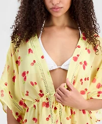 Miken Women's Printed V-Neck Swim Cover Up Kimono, Macy's Exclusive