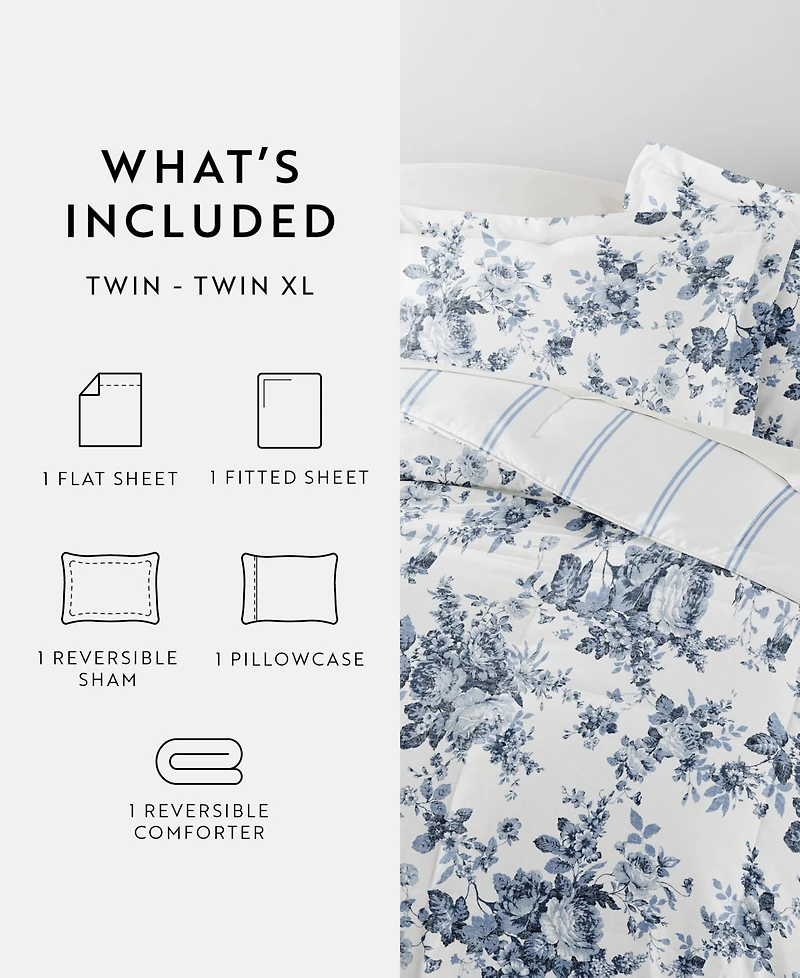 ienjoy Home Bedding Bundle Patterned 5-Piece Comforter Set