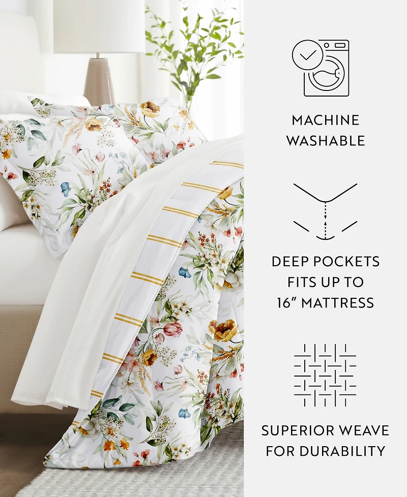 ienjoy Home Bedding Bundle Patterned 5-Piece Comforter Set