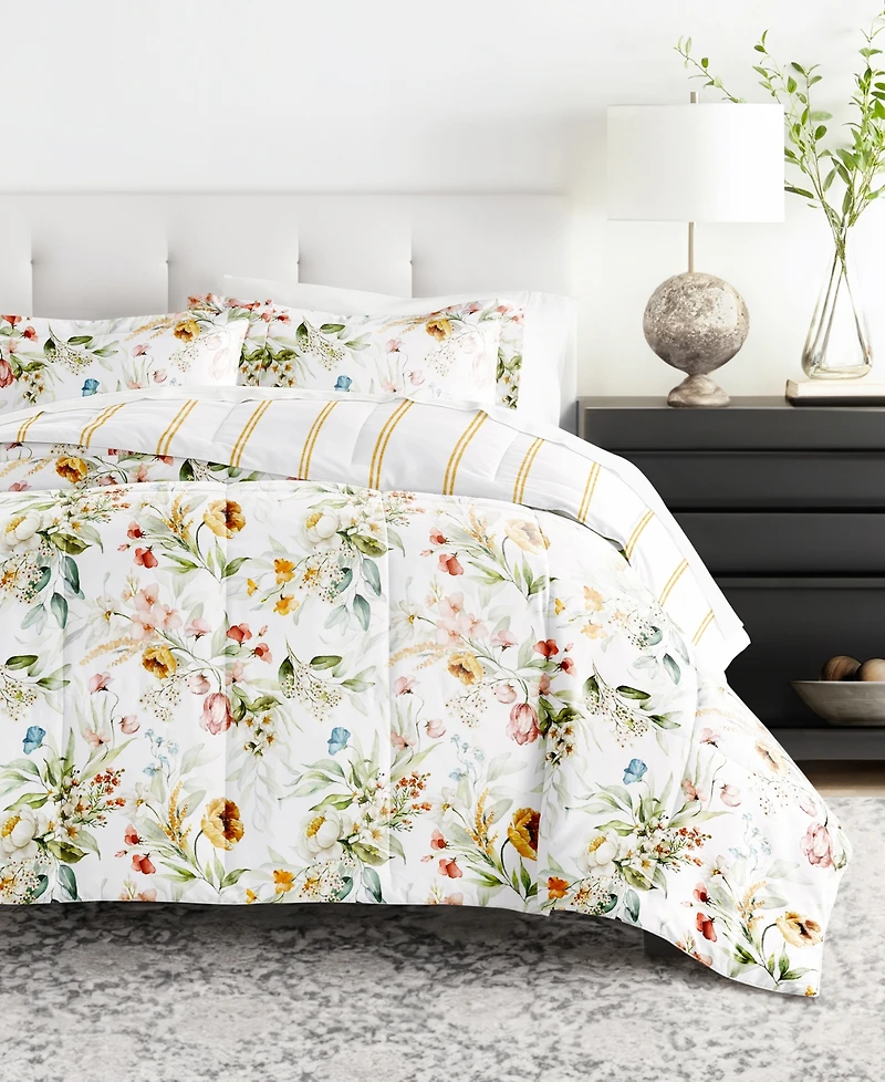 ienjoy Home Bedding Bundle Patterned 7-Piece Comforter Set, California King