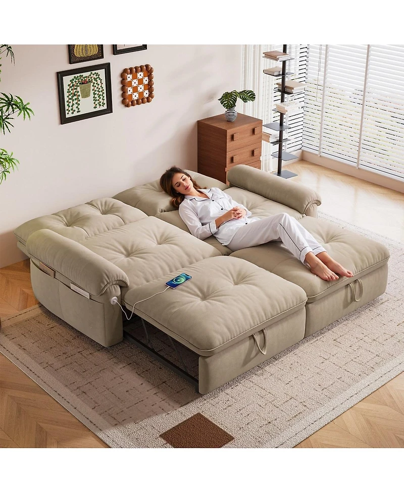 Streamdale convertible sofa bed, 2-in-1 cloud-like fabric, for living rooms/bedrooms.
